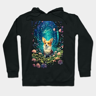 Corgi In Magical Forest Hoodie